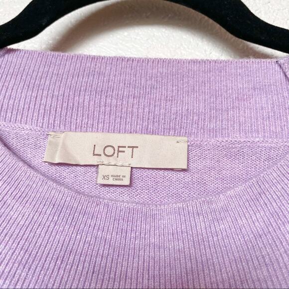 LOFT Ribbed Neck Lavender Pullover Sweater Size XS - Picture 4 of 7